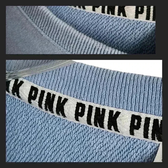 PINK Victoria’s Secret Sweatshirt M | Navy Pullover Crew Neck Embroidered P - Picture 13 of 14